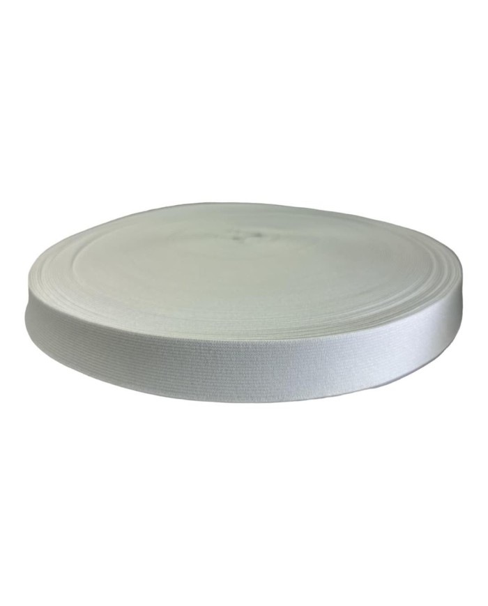 Elástico Reforzado 25mm Rollo de 50 Yardas  Ideal para aplicaciones que necesitan mayor resistencia.