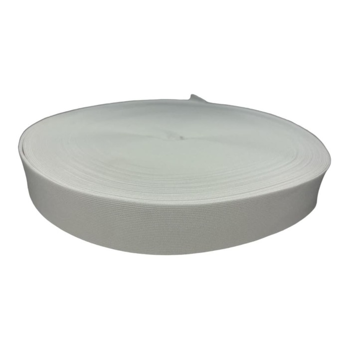 Elástico Reforzado 40mm rollo de 50 Yardas para proyectos de confección que requieren máxima durabilidad y soporte.