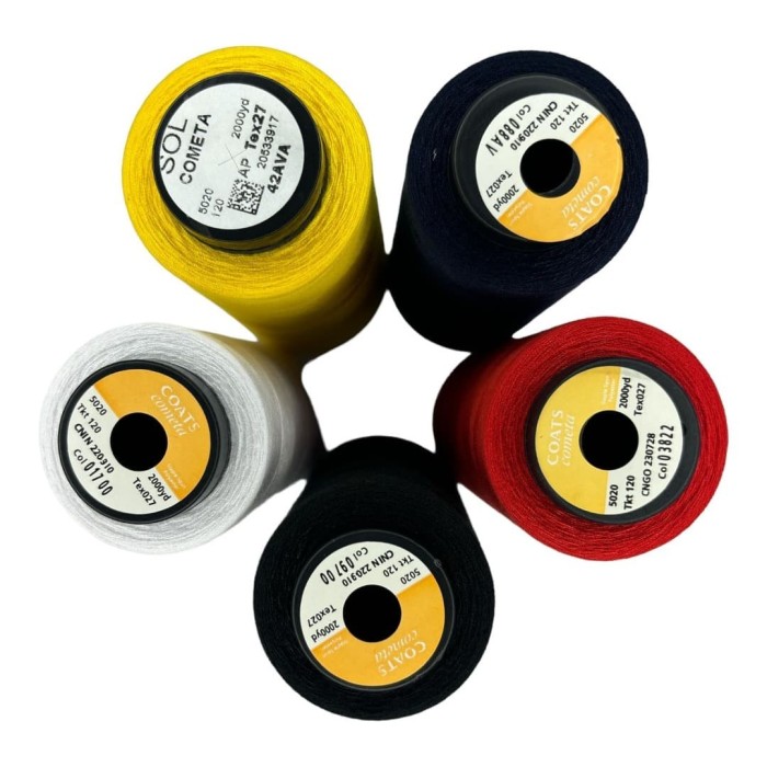 Hilo SOL 2000 yardas ideal para proyectos de costura en entornos industriales o domésticos.